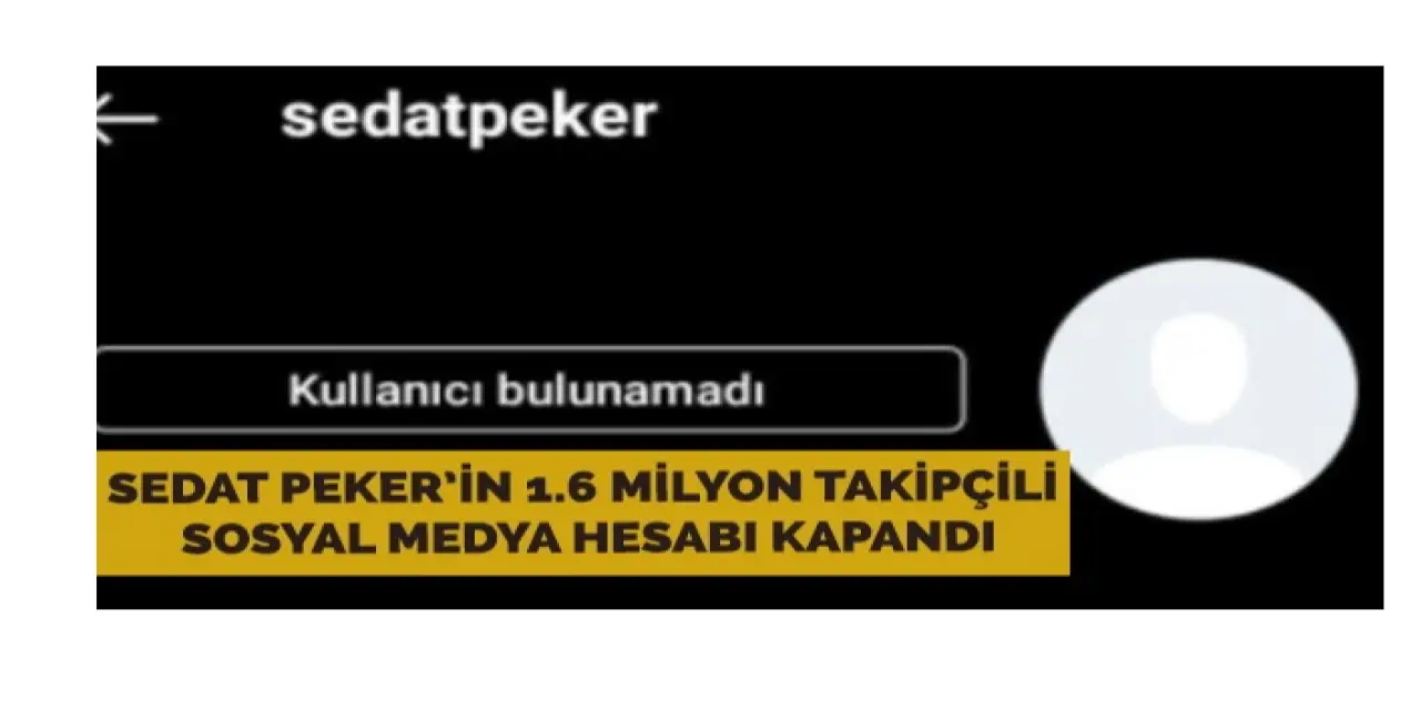 Sedat Peker'in sosyal medya hesabı kapandı